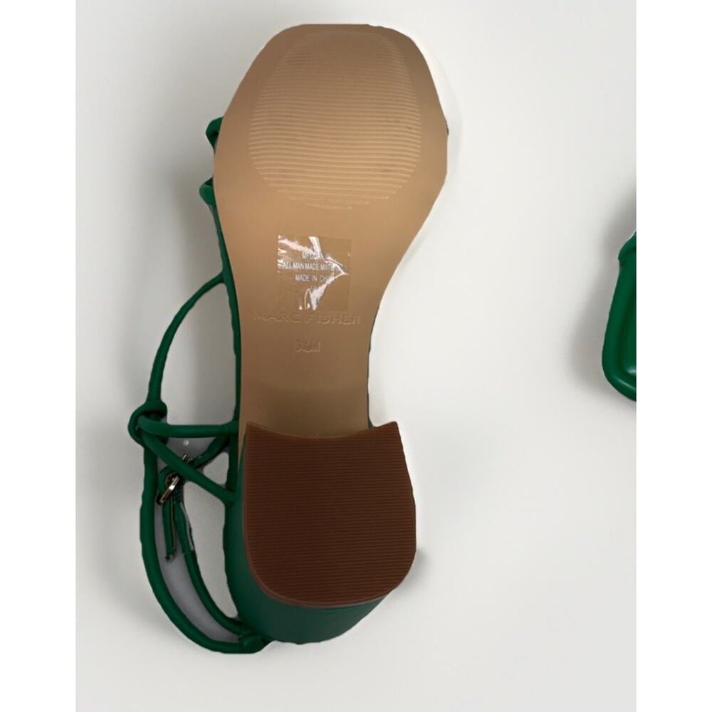 NEW Marc Fisher Sandals Gurion Size 6.5M GREEN Knotted Strappy Block Heel - Picture 11 of 11